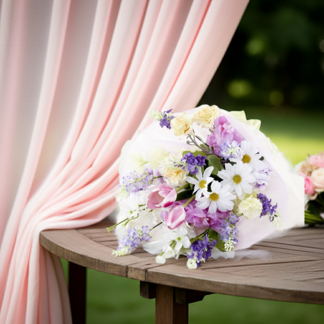 贈答・贈呈用花束・造花花束・花束ギフト】スイートピーとチューリップ