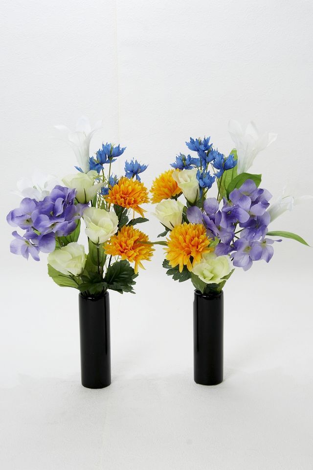 【造花・アーティフィシャルフラワー 仏花・供花・墓花】春夏におすすめのお供え花D（左右１対セット）