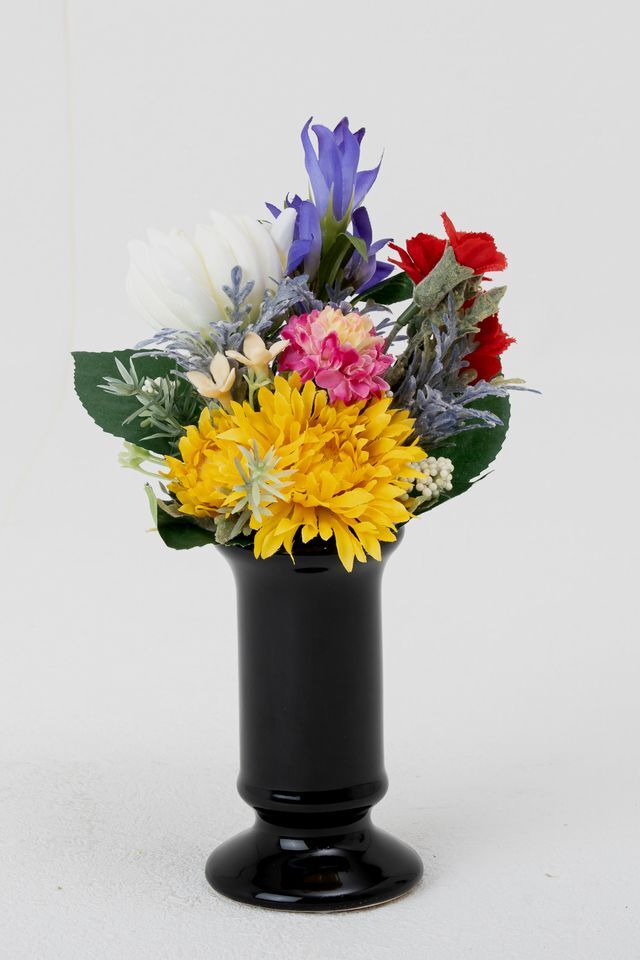 【アーティフィシャルフラワー・造花 お仏壇向けリトル仏花・ミニ供花】リンドウとガーベラのミックス供花－1束タイプ