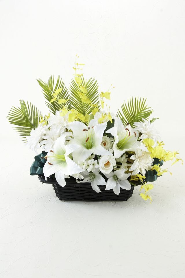 【お別れ花 枕花 お彼岸花・法事用供花/ご命日・ご供養・お悔み用仏花】造花メモリアルアレンジメントフラワー・慈光