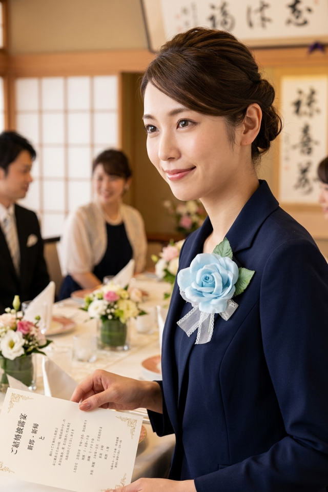 【コサージュ／アートフラワー・アーティフィシャルフラワー】プリンセスローズ（大）のコサージュ（ブルー）