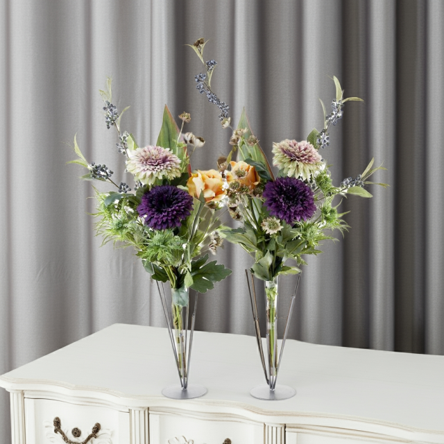 【プレミアムアレンジ 造花・アーティフィシャルフラワー・インテリアフラワー】White and green flower arrangement