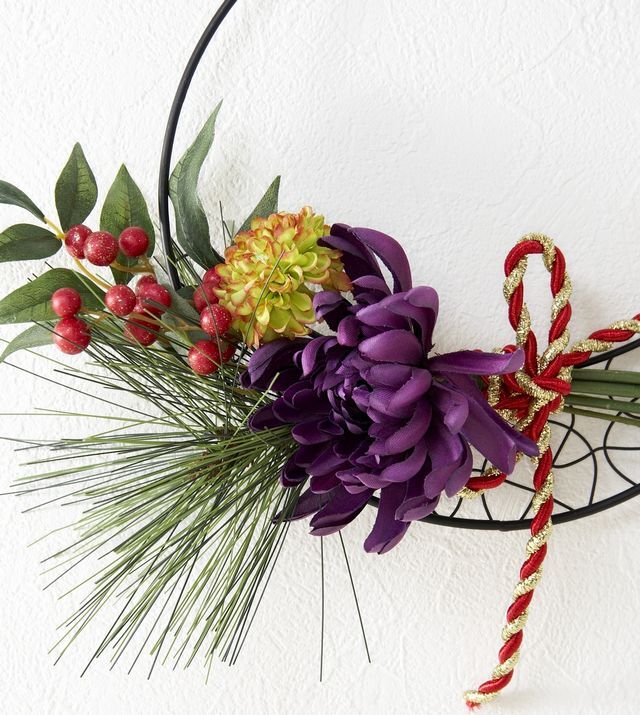 造花のお正月飾り 和風壁掛け ハンギングアレンジ 煌寿 造花 アートフラワーの通販店 あーとみゆき 造花のお正月飾り 和風壁掛け ハンギングアレンジ 煌寿 造花 アートフラワーの通販店 あーとみゆき
