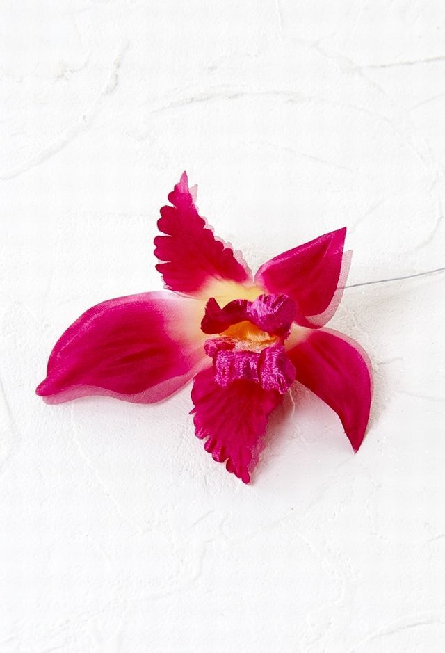 アンティーク　布花　ベロア　造花 アートフラワーパーツ・造花・染花・布花】カトレア（小） 造花