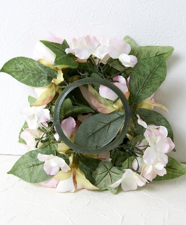 【造花・アーティフィシャルフラワーリース】ローズ＆ピオニーリース／ピンクホワイト