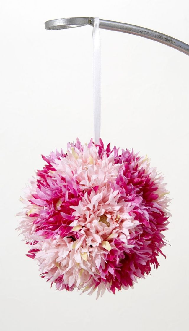 【フラワーボール・造花インテリア】ガーベラボール・ピンク