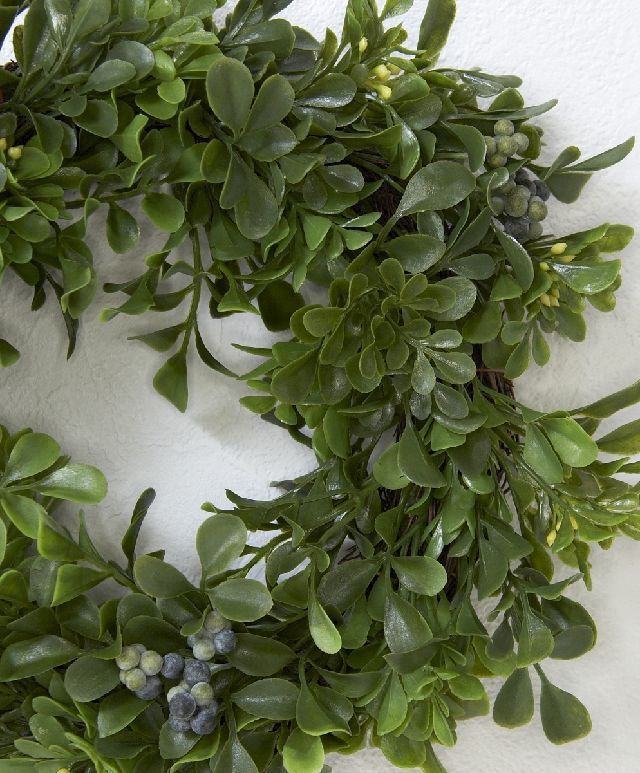 【造花・アーティフィシャルフラワーリース】ボックスウッドグリーンリース