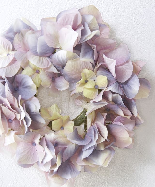 【造花・アーティフィシャルフラワーリース】ハイドレンジアリース ／パープル系