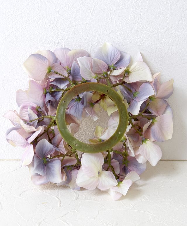 【造花・アーティフィシャルフラワーリース】ハイドレンジアリース ／パープル系