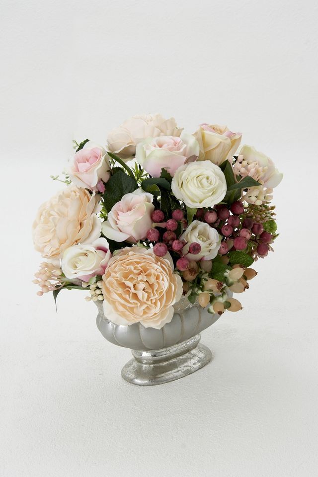 【造花・アーティフィシャルフラワー・インテリアアレンジメント】パウダリーローズ