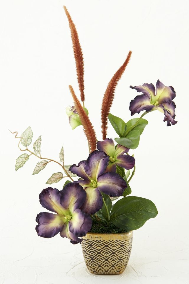 【造花・アーティフィシャルフラワー・造花インテリア】ペチュニアとベロニカのアレンジメント