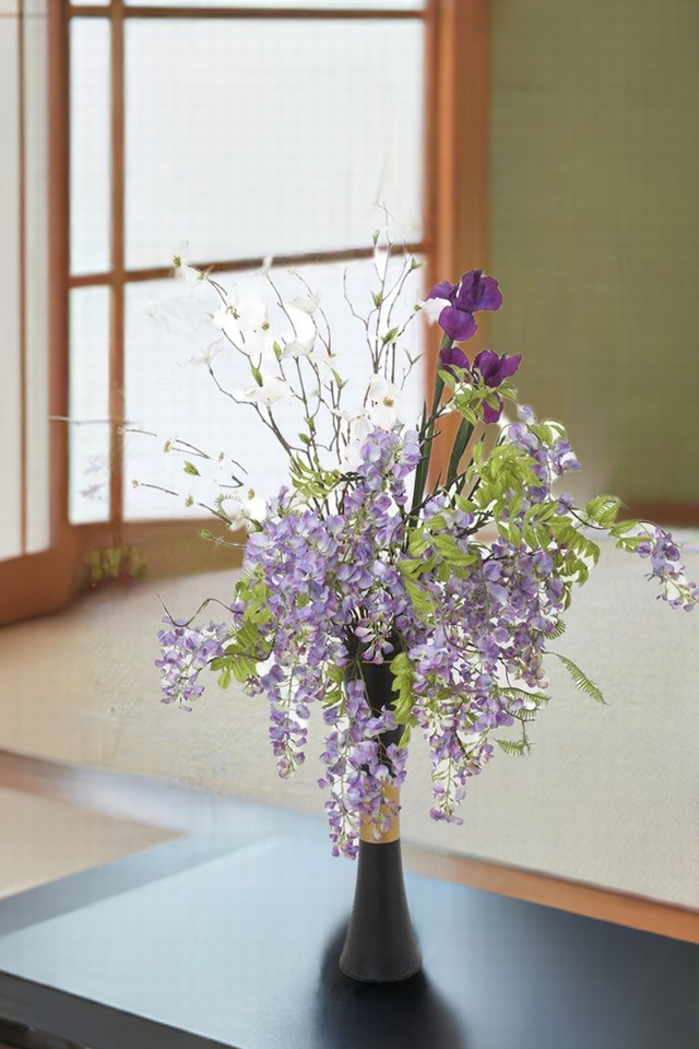 【プレミアムコレクション・ジャパニーズモダン・ 造花・アーティフィシャルフラワーアレンジメント】花宴−hananoen