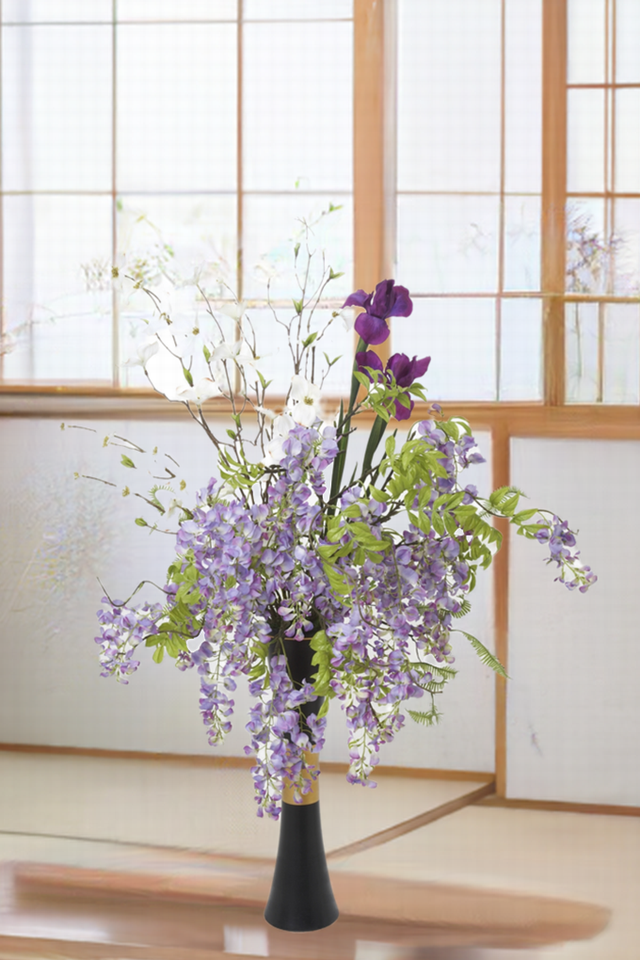 【プレミアムコレクション・ジャパニーズモダン・ 造花・アーティフィシャルフラワーアレンジメント】花宴−hananoen