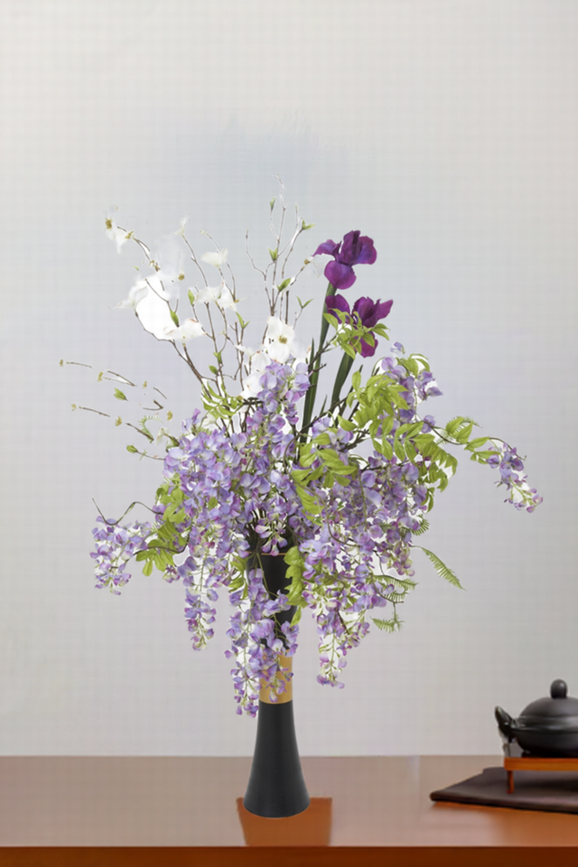【プレミアムコレクション・ジャパニーズモダン・ 造花・アーティフィシャルフラワーアレンジメント】花宴−hananoen