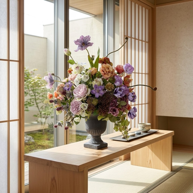 【プレミアムデザイン 造花・アーティフィシャルフラワーアレンジメント】Flowers blooming in the garden