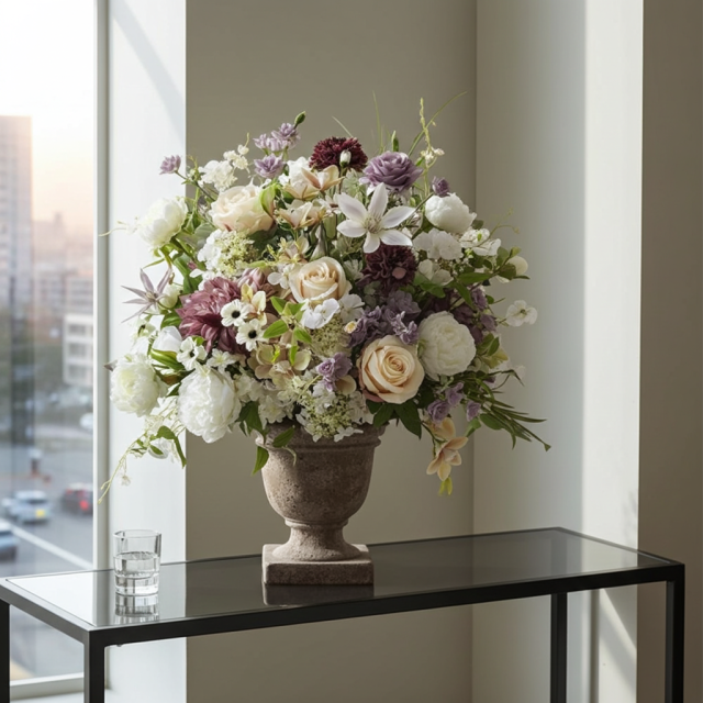 【プレミアムコレクション 造花・アーティフィシャルフラワー・アートフラワーアレンジメント】ナチュラルエレガンス