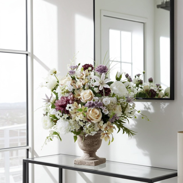 【プレミアムコレクション 造花・アーティフィシャルフラワー・アートフラワーアレンジメント】ナチュラルエレガンス