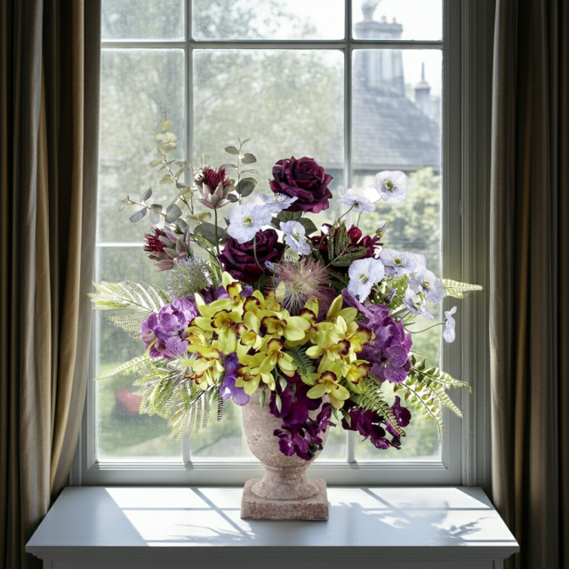 【アーティフィシャルフラワー・アートフラワー・造花アレンジメント】オリエンタルオーキッド・オリキス