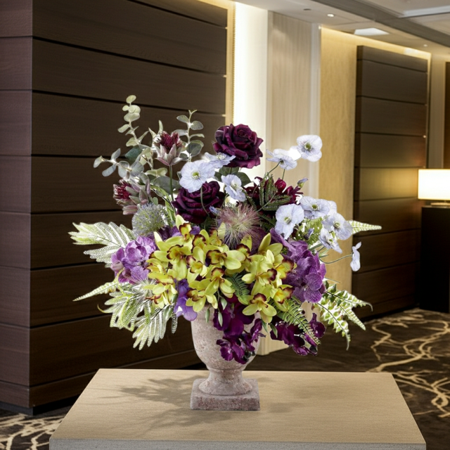 【アーティフィシャルフラワー・アートフラワー・造花アレンジメント】オリエンタルオーキッド・オリキス