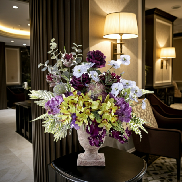 【アーティフィシャルフラワー・アートフラワー・造花アレンジメント】オリエンタルオーキッド・オリキス