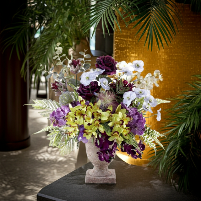 【アーティフィシャルフラワー・アートフラワー・造花アレンジメント】オリエンタルオーキッド・オリキス