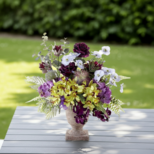 オーキッドとダリアのアートフラワーアレンジメント アーティフィシャルフラワー・アートフラワー・造花アレンジメント