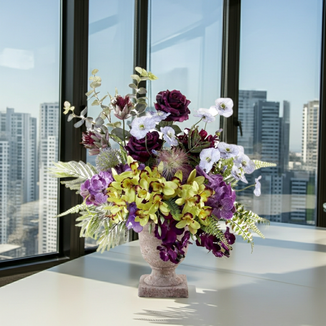 【アーティフィシャルフラワー・アートフラワー・造花アレンジメント】オリエンタルオーキッド・オリキス