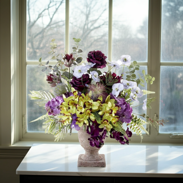 【アーティフィシャルフラワー・アートフラワー・造花アレンジメント】オリエンタルオーキッド・オリキス