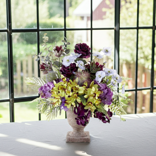 オーキッドとダリアのアートフラワーアレンジメント アーティフィシャルフラワー・アートフラワー・造花アレンジメント