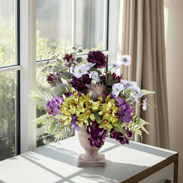 【アーティフィシャルフラワー・アートフラワー・造花アレンジメント】オリエンタルオーキッド・オリキス