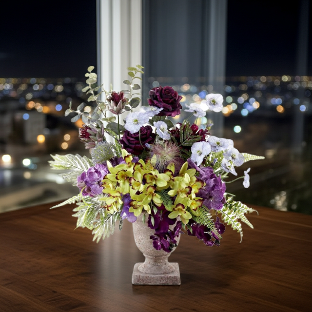 【アーティフィシャルフラワー・アートフラワー・造花アレンジメント】オリエンタルオーキッド・オリキス