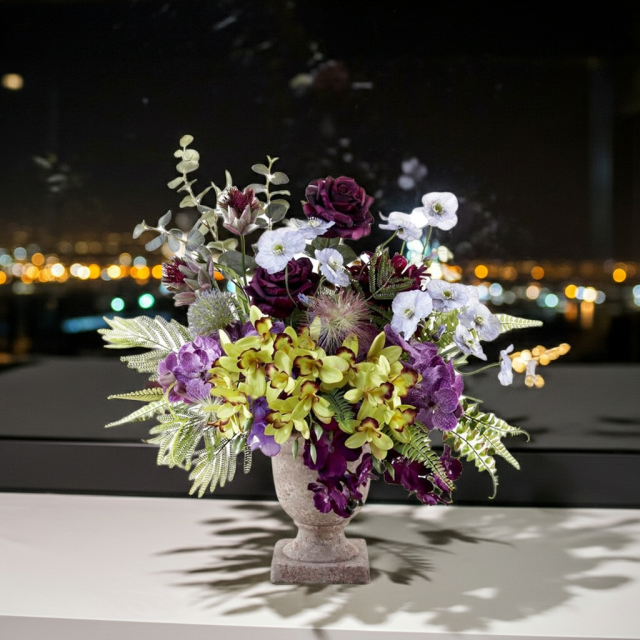 【アーティフィシャルフラワー・アートフラワー・造花アレンジメント】オリエンタルオーキッド・オリキス