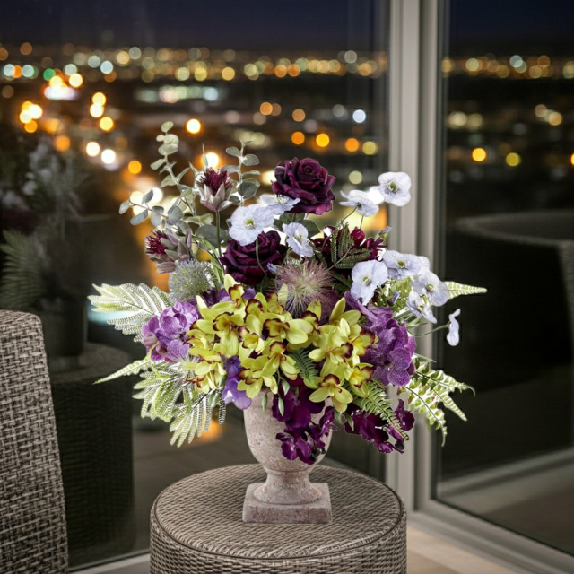 【アーティフィシャルフラワー・アートフラワー・造花アレンジメント】オリエンタルオーキッド・オリキス