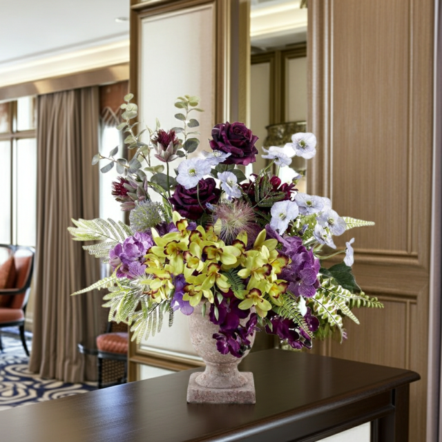 【アーティフィシャルフラワー・アートフラワー・造花アレンジメント】オリエンタルオーキッド・オリキス