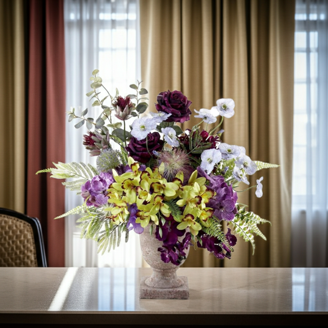 【アーティフィシャルフラワー・アートフラワー・造花アレンジメント】オリエンタルオーキッド・オリキス