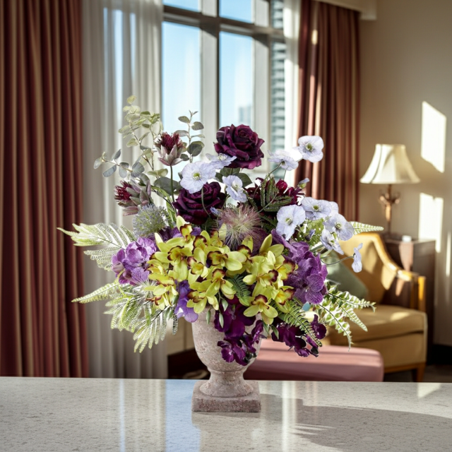 【アーティフィシャルフラワー・アートフラワー・造花アレンジメント】オリエンタルオーキッド・オリキス