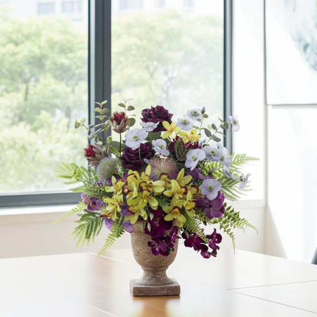 【アーティフィシャルフラワー・アートフラワー・造花アレンジメント】オリエンタルオーキッド・オリキス