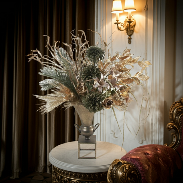 プレミアムデザイン/造花・アートフラワーアレンジメント-golden