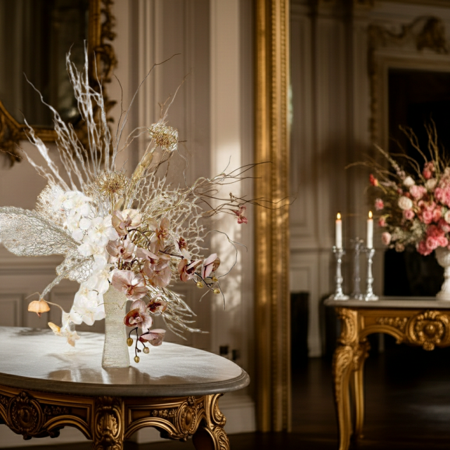 【プレミアムコレクション 造花・アーティフィシャルフラワーアレンジメント】shining butterfly