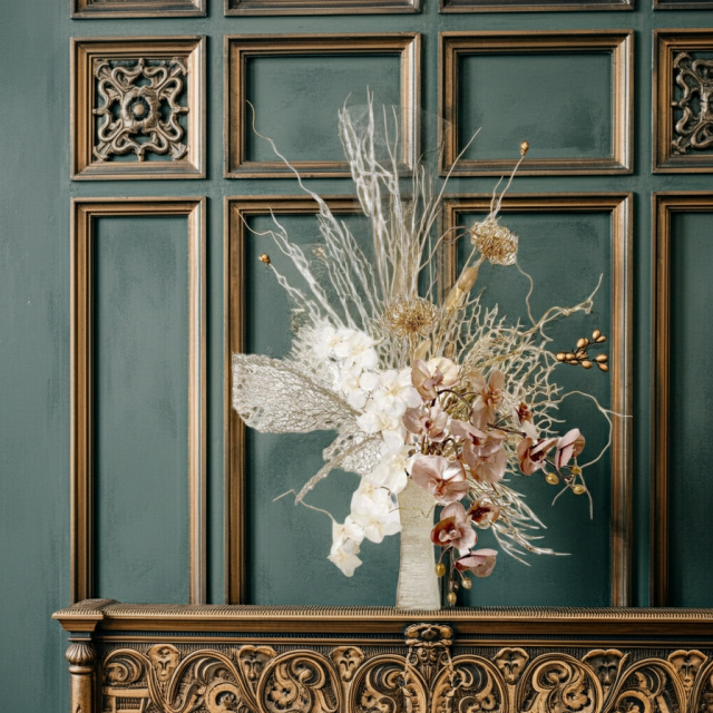 【プレミアムコレクション 造花・アーティフィシャルフラワーアレンジメント】shining butterfly