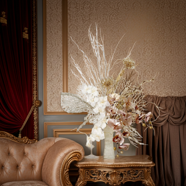 【プレミアムコレクション 造花・アーティフィシャルフラワーアレンジメント】shining butterfly