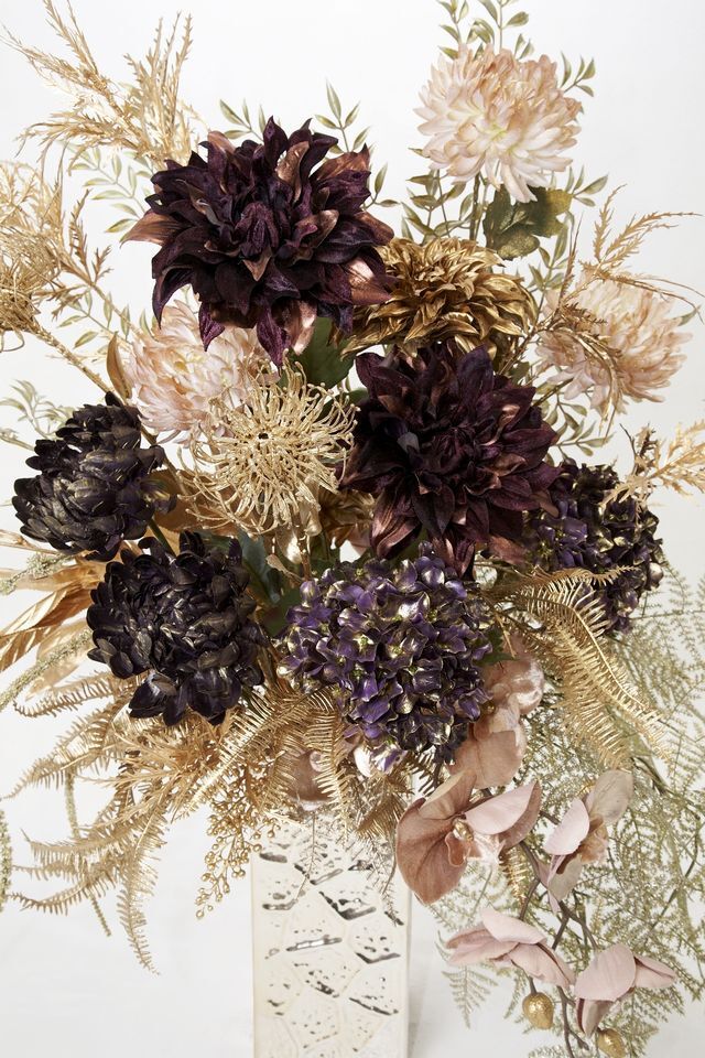 【プレミアムコレクション 造花・アーティフィシャルフラワーアレンジメント】Deep purple sunrise