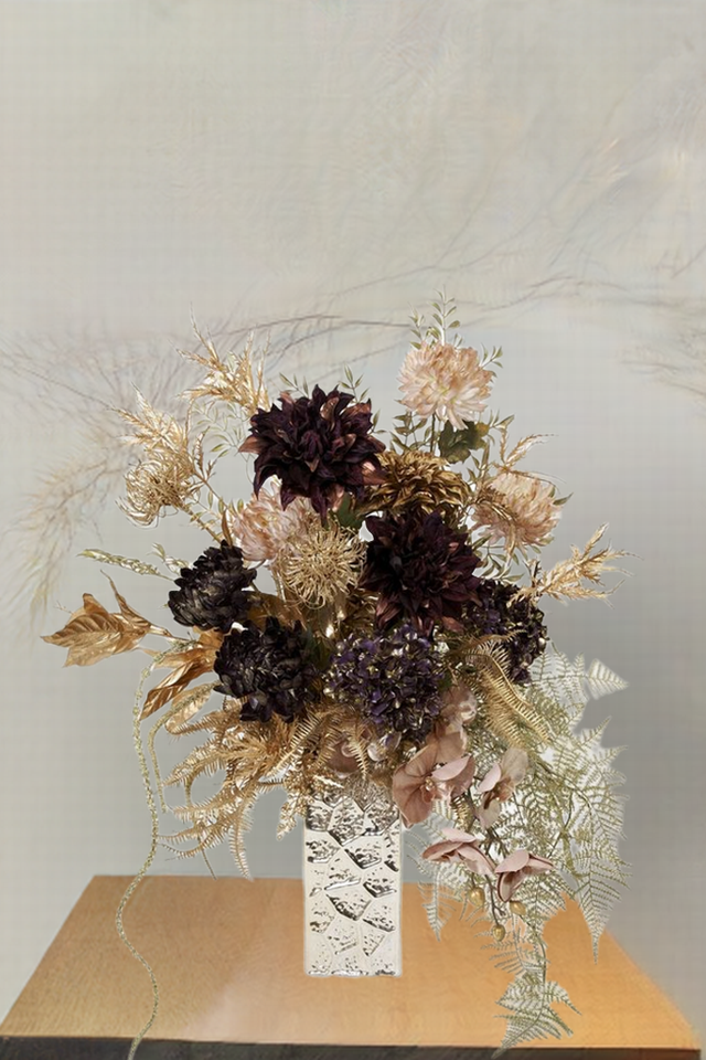 【プレミアムコレクション 造花・アーティフィシャルフラワーアレンジメント】Deep purple sunrise