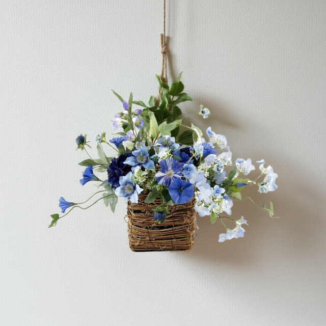 造花・アーティフィシャルフラワー・ジャパニーズモダン・カゴ