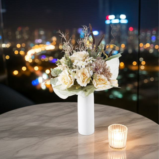 アーティフィシャルフラワー インテリアブーケアレンジ】バラ&ダリアの