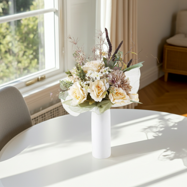 アーティフィシャルフラワー インテリアブーケアレンジ】バラ&ダリアの