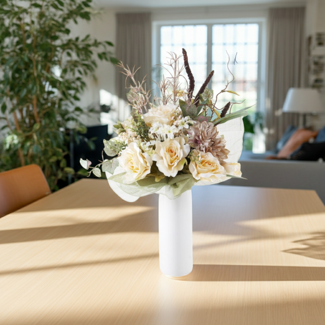 アーティフィシャルフラワー インテリアブーケアレンジ】バラ&ダリアの