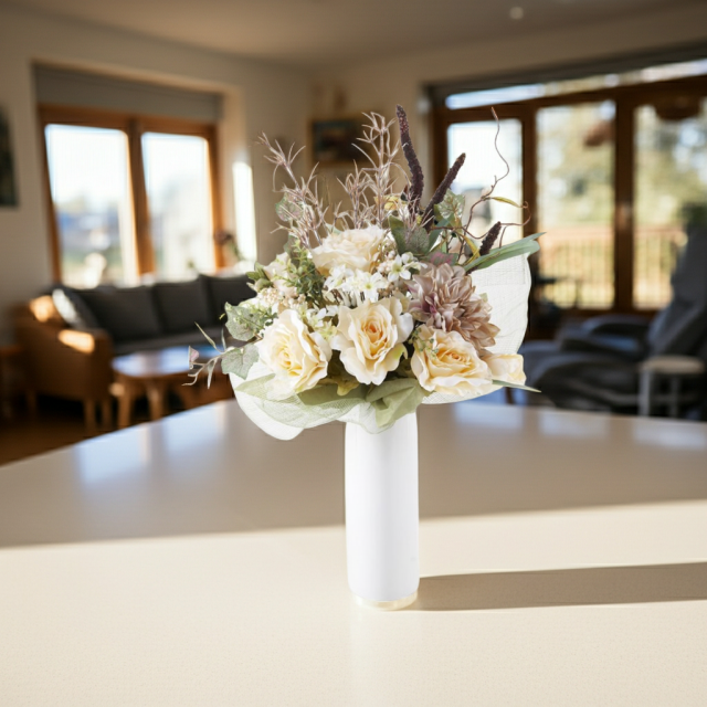 アーティフィシャルフラワー インテリアブーケアレンジ】バラ&ダリアの