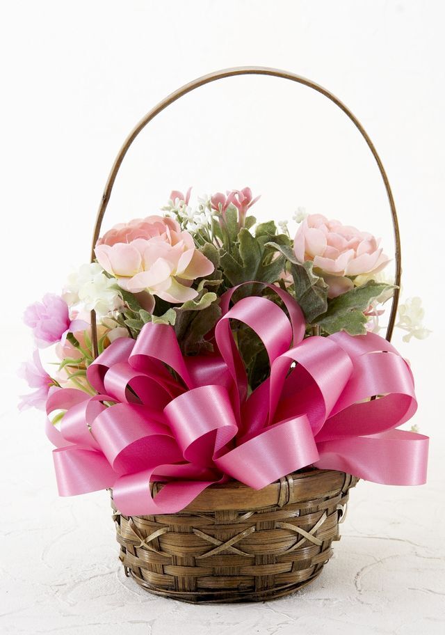 造花・アーティフィシャルフラワー・カゴアレンジメント  