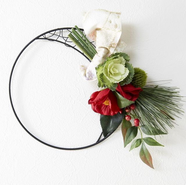 【造花のお正月飾り・和風壁掛け・ハンギングアレンジ】壮春